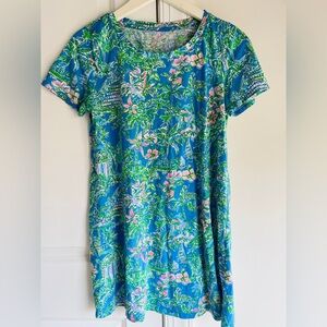 Lilly Pulitzer Blue Dress with Pink and Green Floral